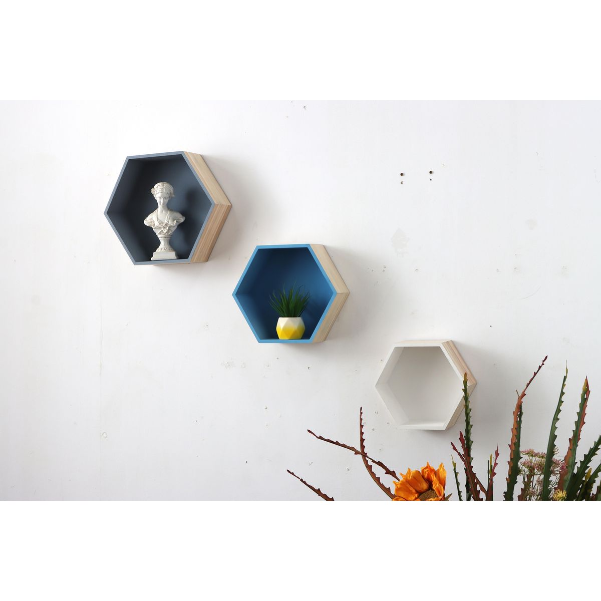 JUST HOME COLLECTION - Set de Repisas 3 Nivel(es) 17.5x30.5x10 cm Multicolor