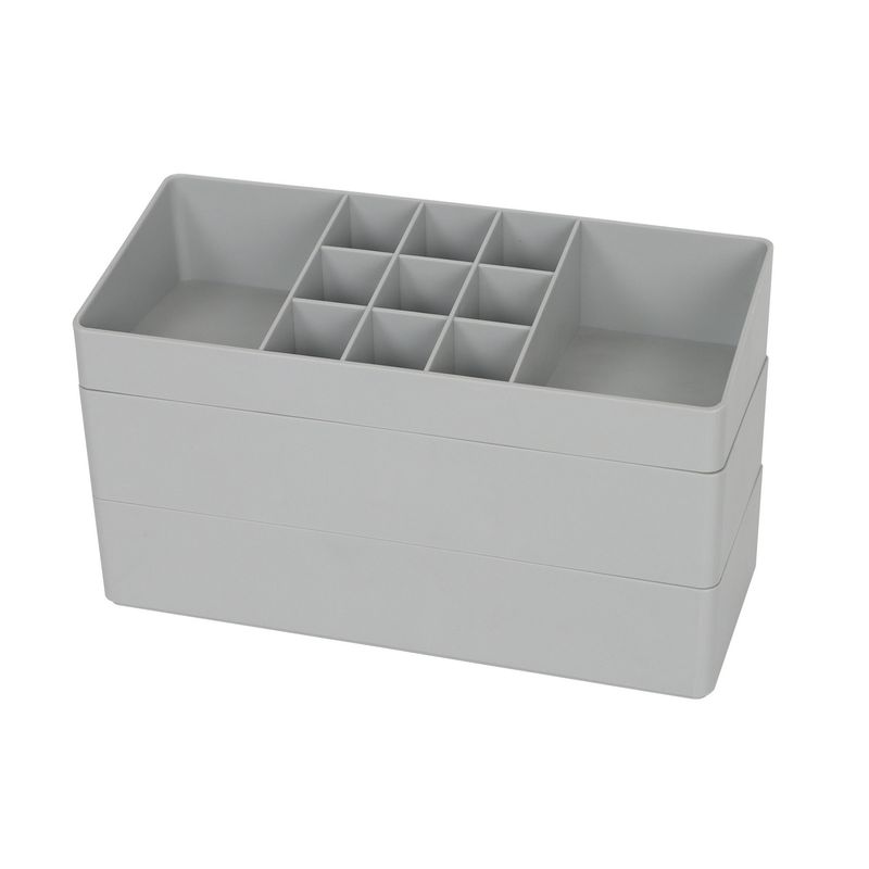 JUST HOME COLLECTION - Set organizador multiuso apilable gris