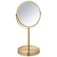 Espejo Portátil Forma Redonda 15x35 cm Dorado Alata