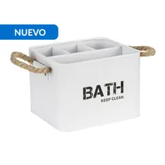 WENKO - Organizador de Baño 4 compartimentos 19x12.5x13 cm Blanco