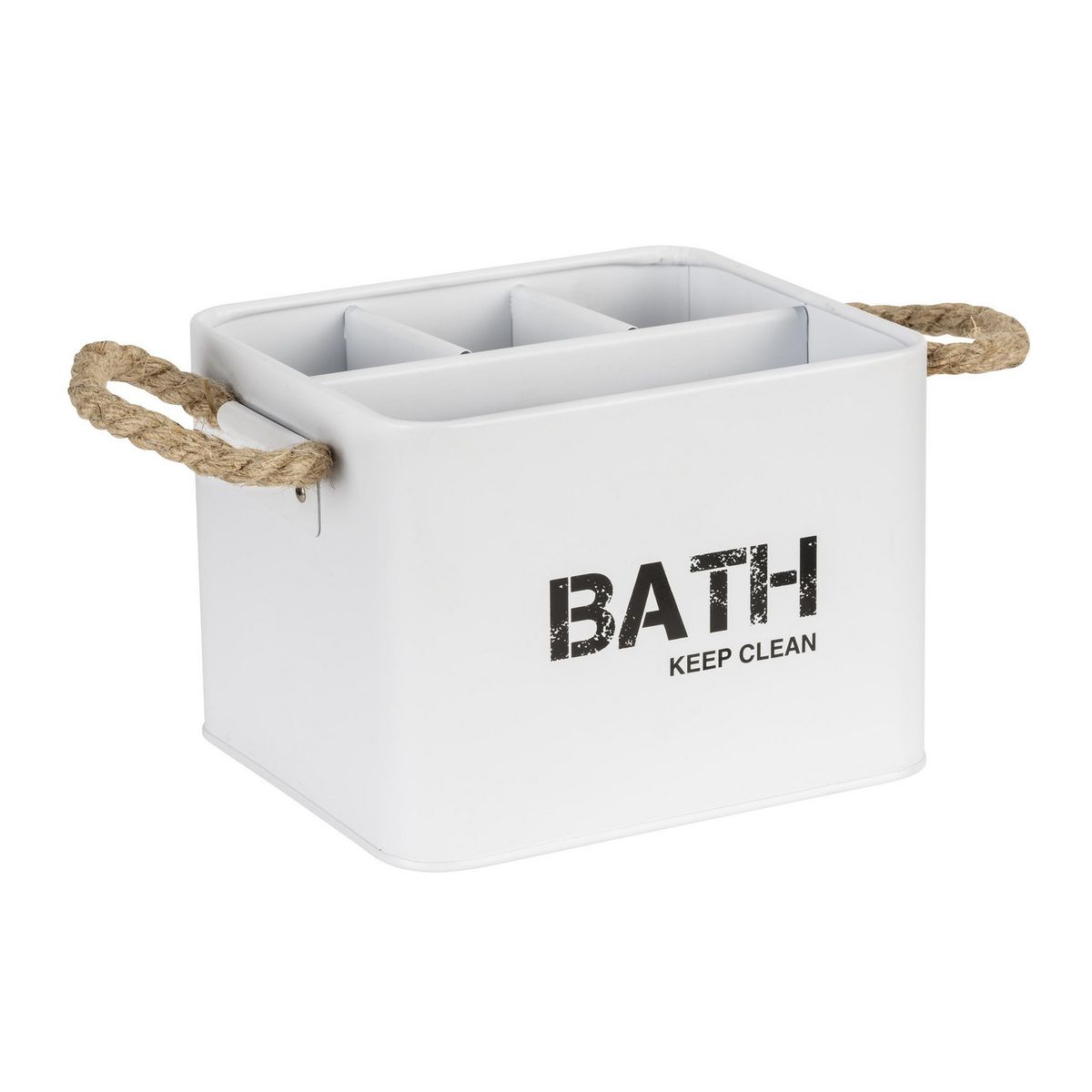 WENKO - Organizador de Baño 4 Compartimentos 19x12.5x13 cm Blanco