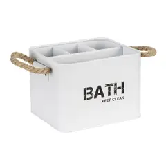 WENKO - Organizador de Baño 4 compartimentos 19x12.5x13 cm Blanco