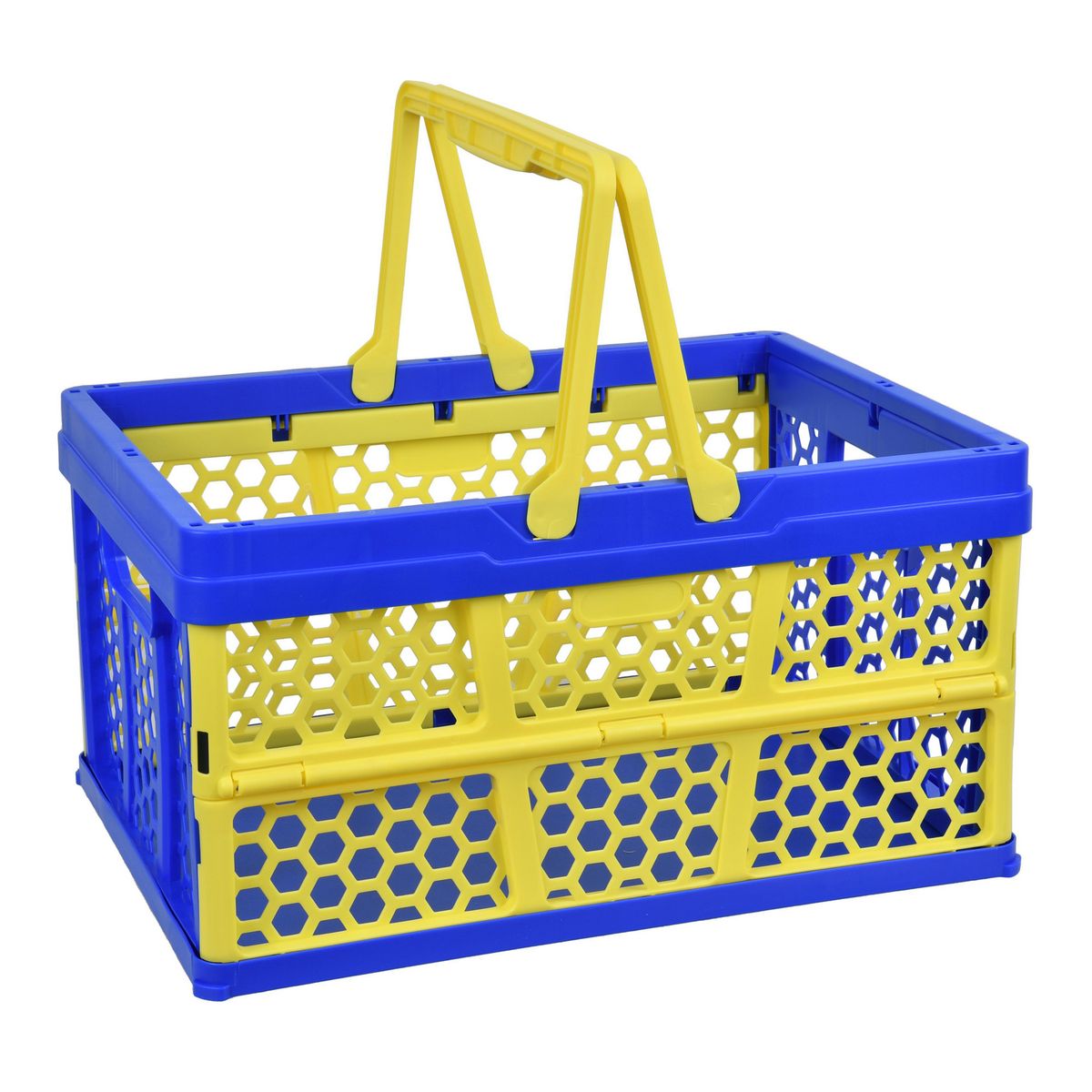 JUST HOME COLLECTION - Canasta plegable 45x33,3x25 cm azul / amarillo