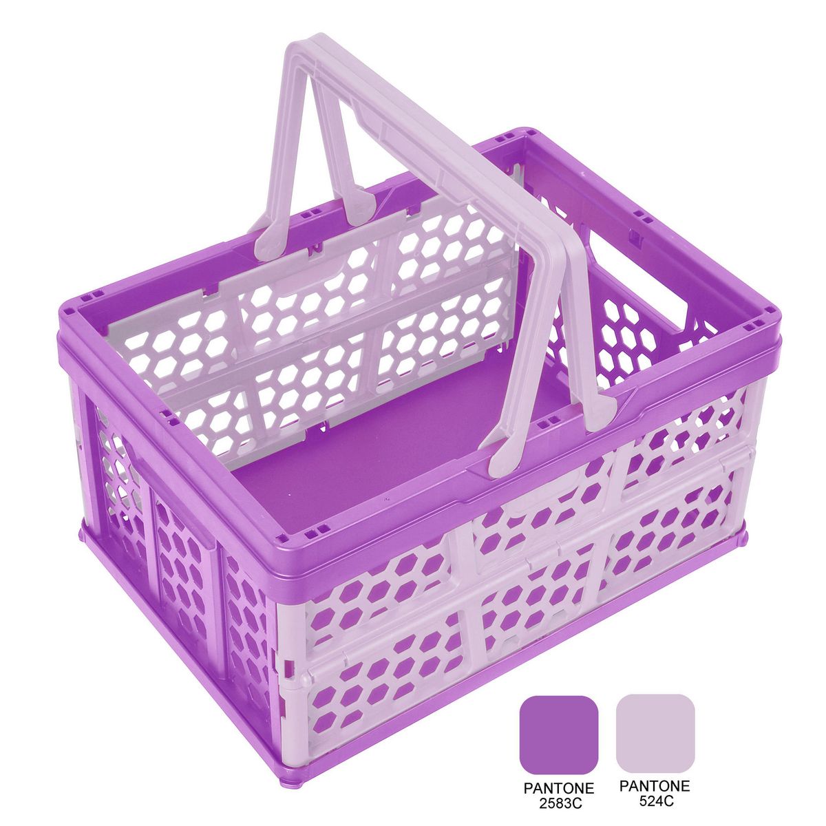 JUST HOME COLLECTION - Canasta plegable 45x33,3x25 cm violeta
