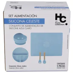 JUST HOME COLLECTION - Set Alimentación Silicona Celeste