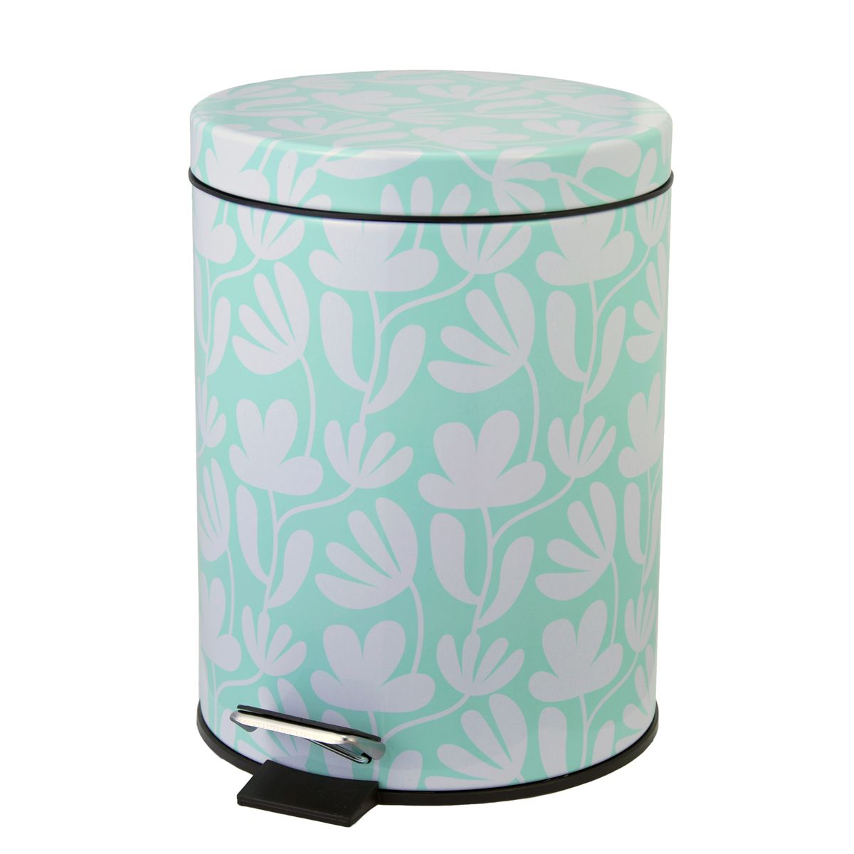 CASA BONITA - Papelero 5 Litros Metal Verde y blanco