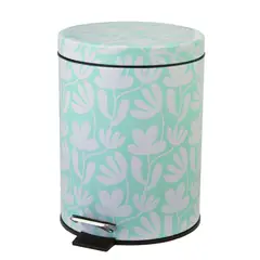CASA BONITA - Papelero 5 Litros Metal Verde y blanco