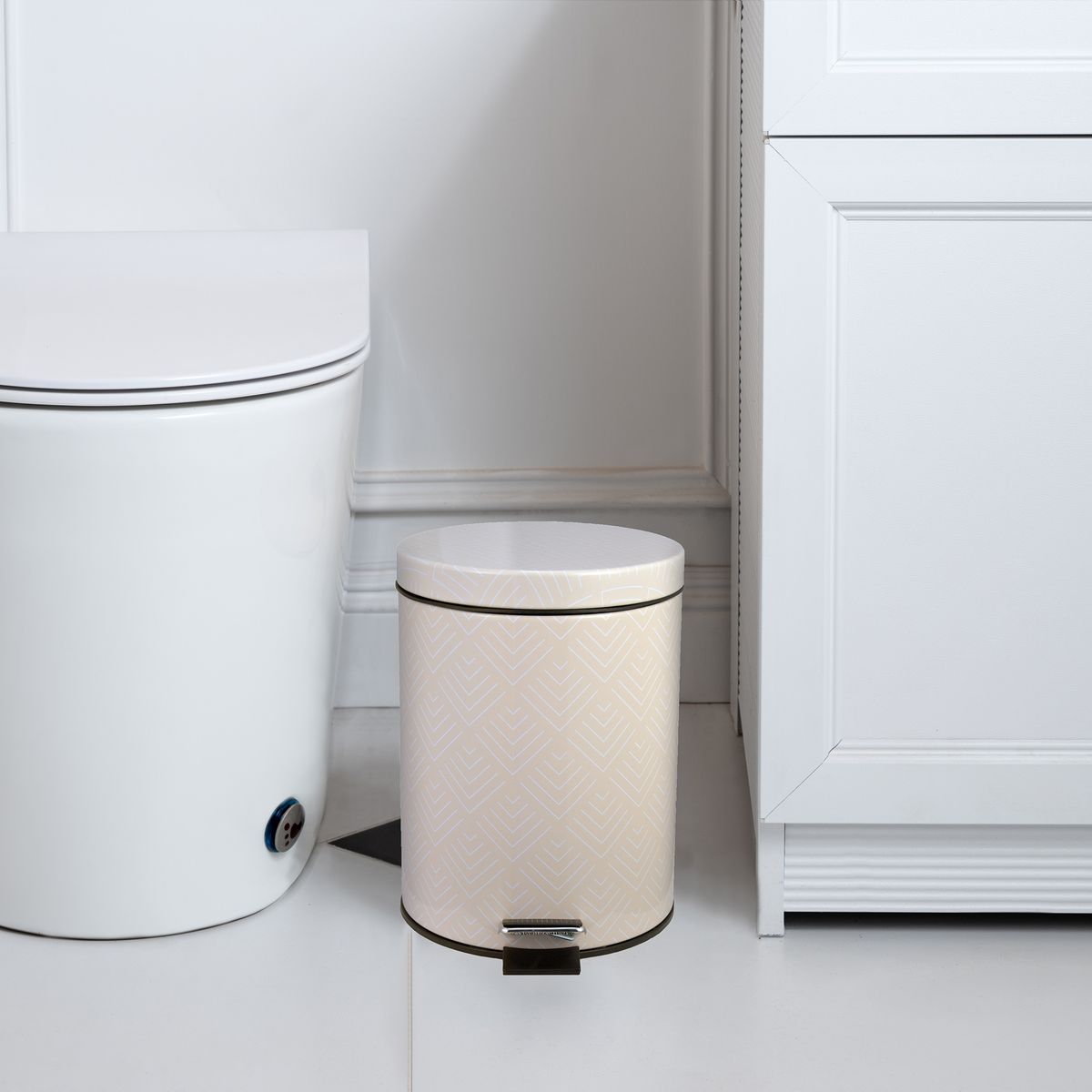 CASA BONITA - Papelero 5 Litros Metal Beige