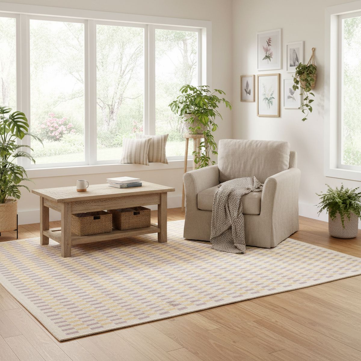 JUST HOME COLLECTION - Alfombra Franjas 120x170 cm Polipropileno Multicolor