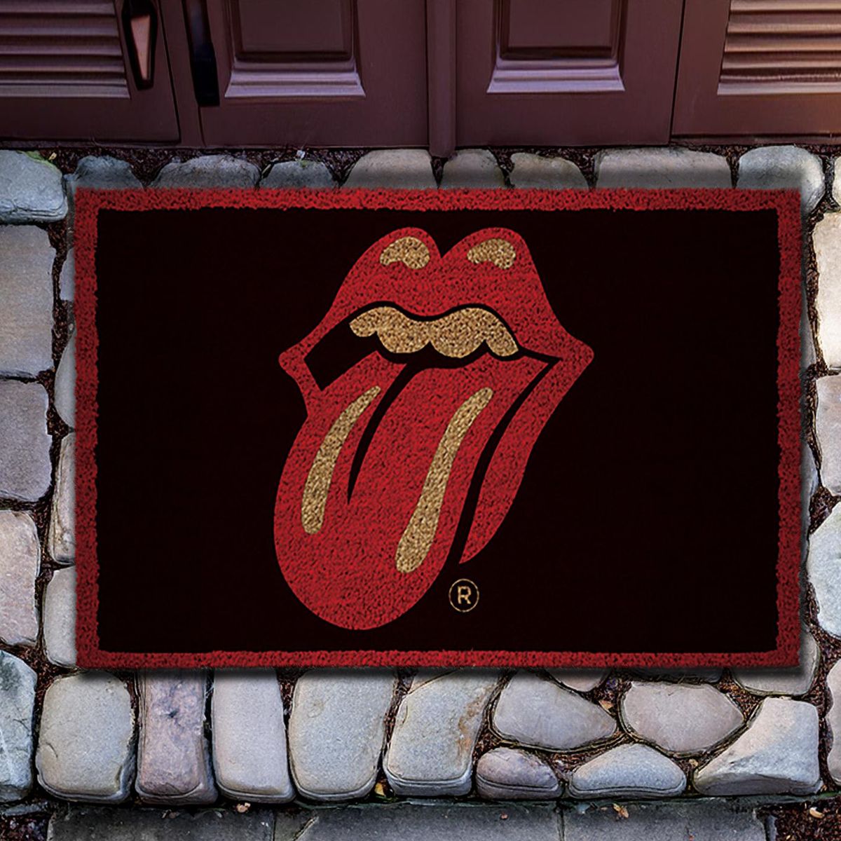 PYRAMID INTERNATIONAL - Limpiapiés Kiss lengua 40x60 cm Negro, rojo