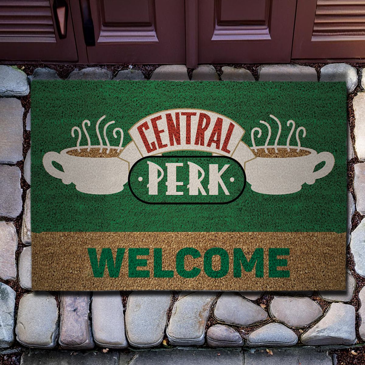 PYRAMID INTERNATIONAL - Limpiapiés Central perk 40x60 cm Natural y verde