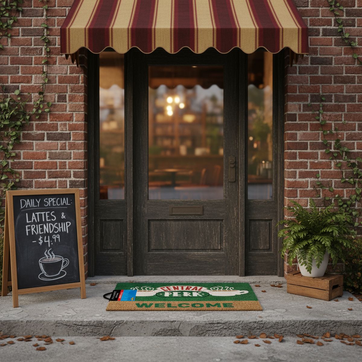 PYRAMID INTERNATIONAL - Limpiapies Central perk 40x60 cm Natural y verde