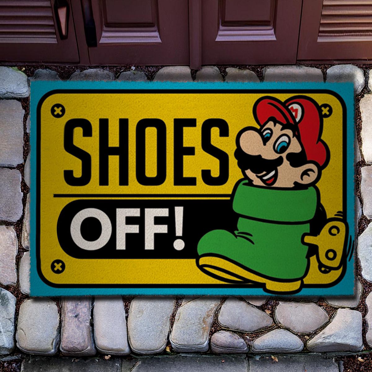 PYRAMID INTERNATIONAL - Limpiapiés Nin shoes off 40x60 cm Amarillo, rojo y verde