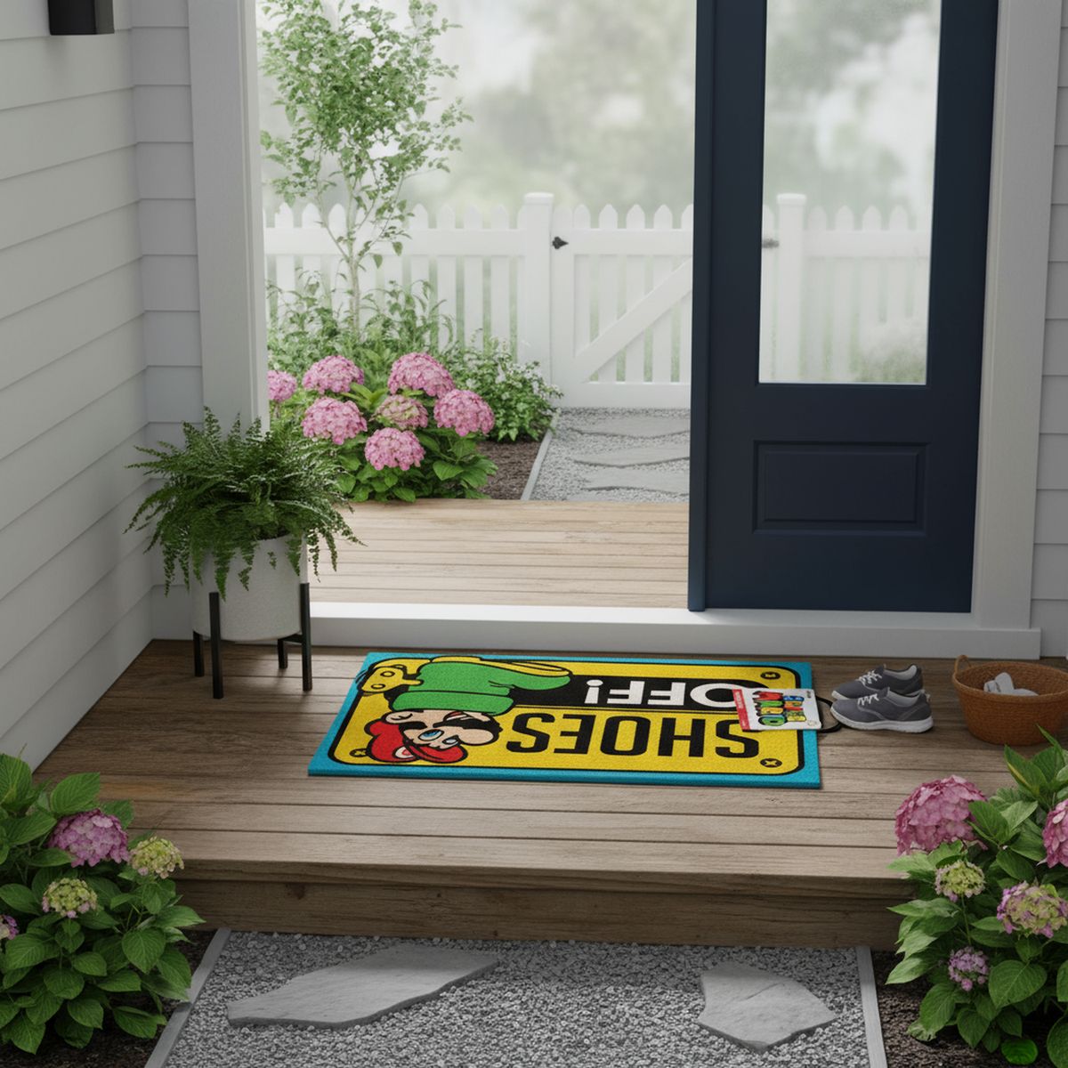 PYRAMID INTERNATIONAL - Limpiapiés Nin shoes off 40x60 cm Amarillo, rojo y verde