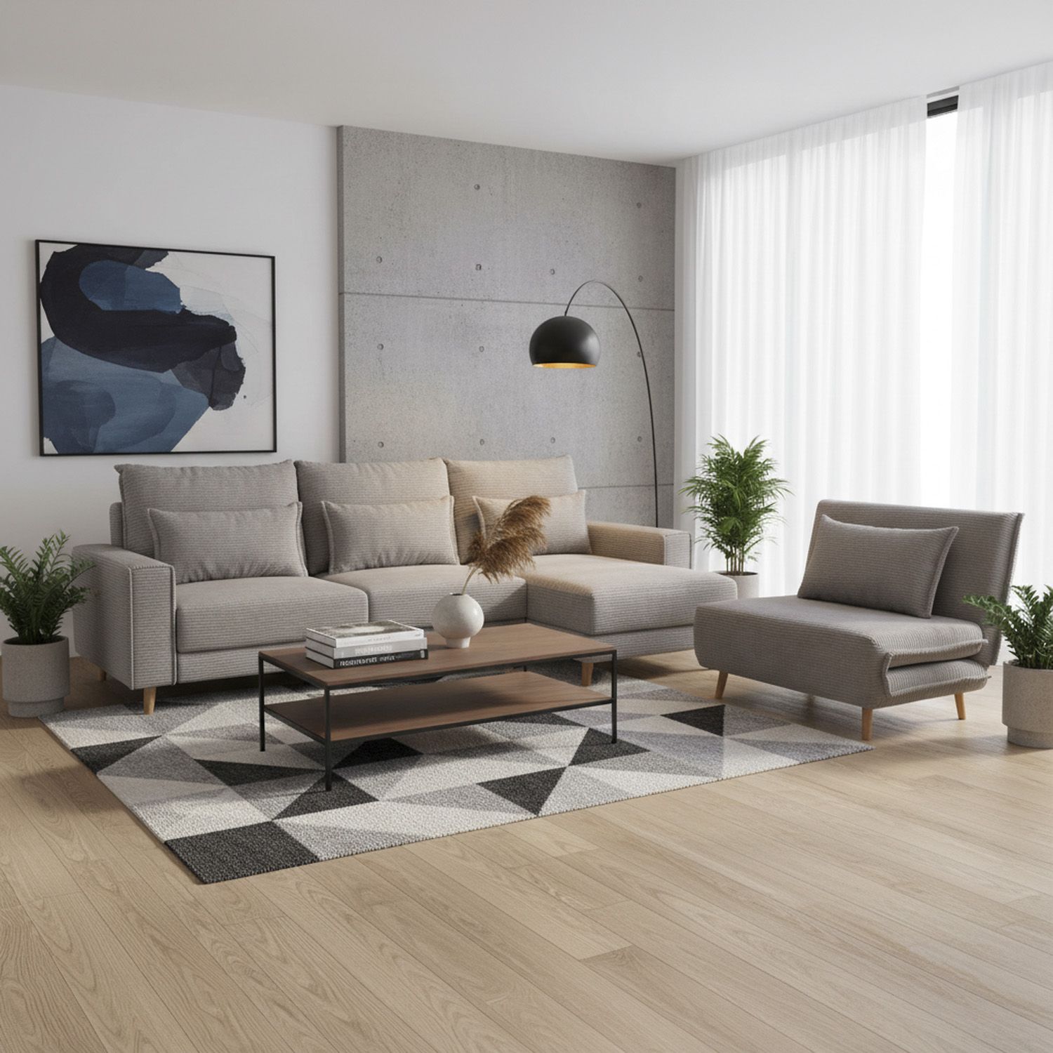JUST HOME COLLECTION Futón Prague Gris 108x88x83 cm | Falabella Chile