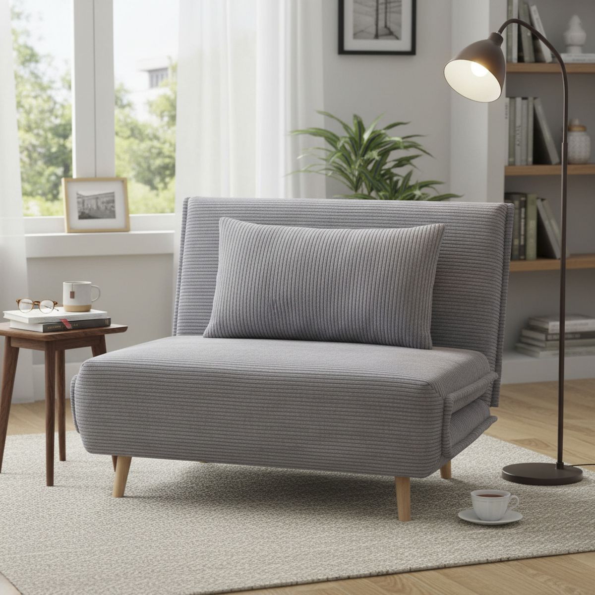 JUST HOME COLLECTION - Futón Prague Gris 108x88x83 cm