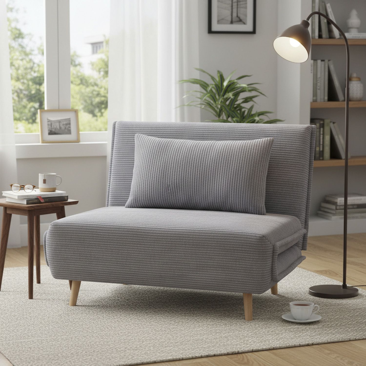 JUST HOME COLLECTION Futón Prague Gris 108x88x83 cm | Falabella Chile