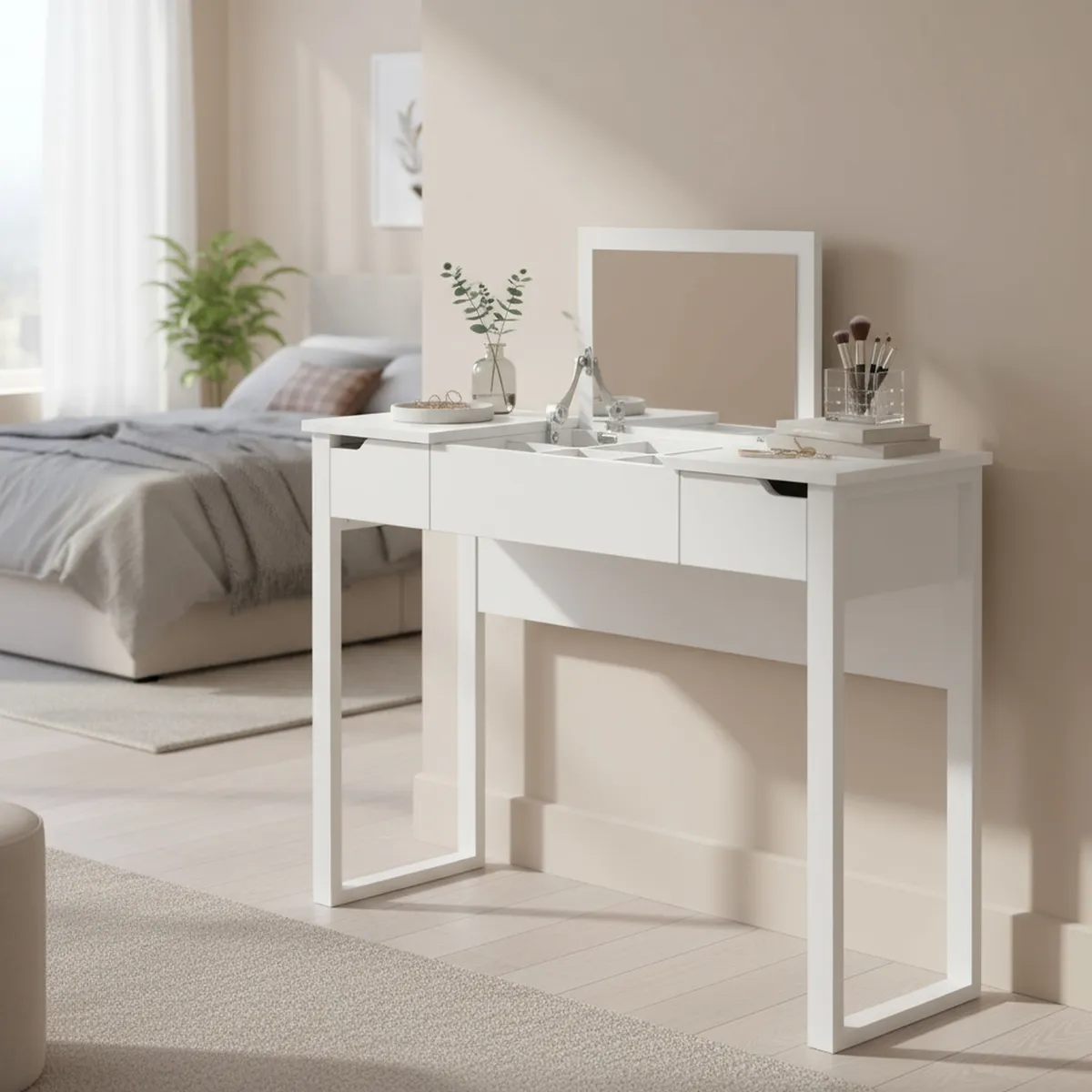 JUST HOME COLLECTION - Tocador 1 Cajón(es) Lucy 100x76x30 cm Blanco