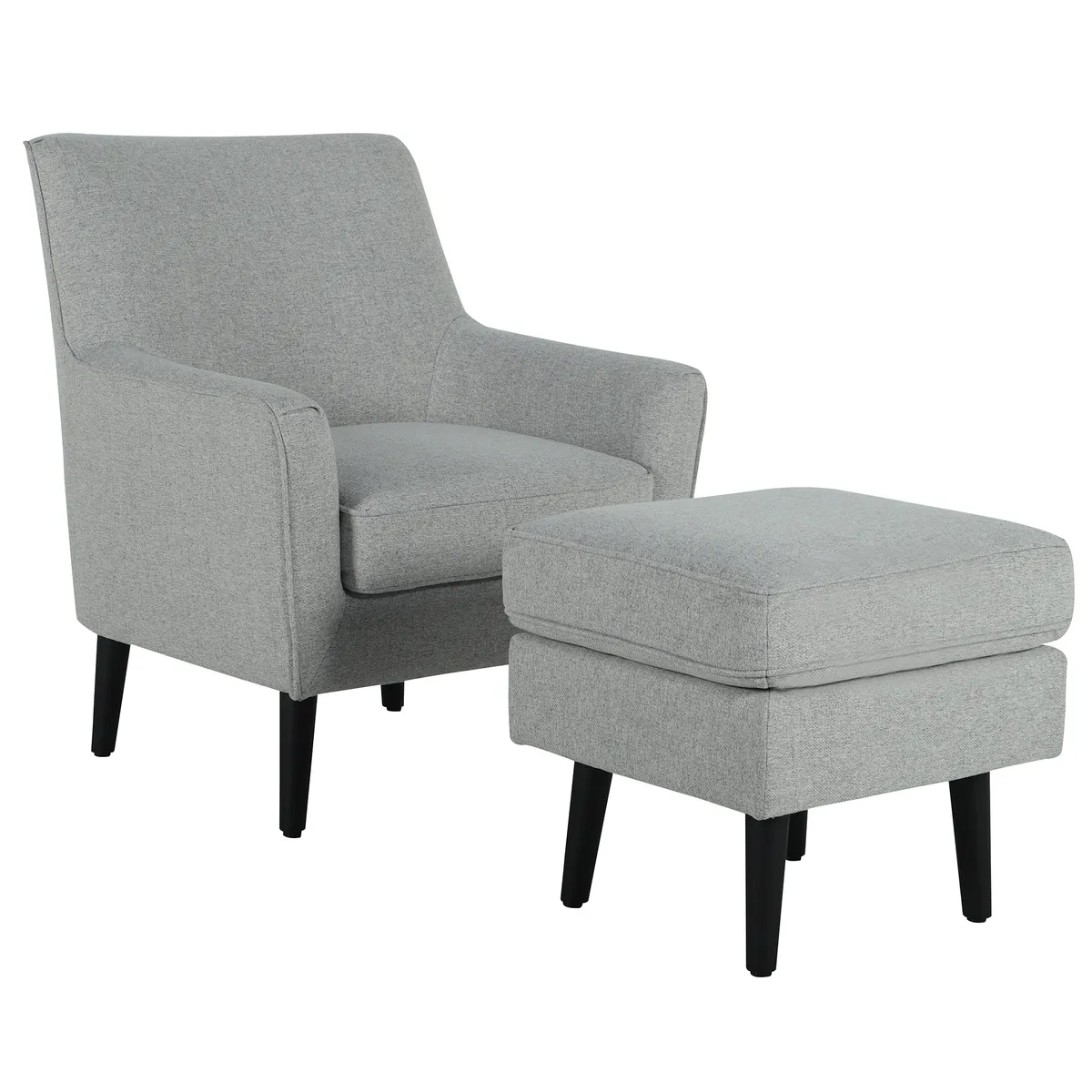 JUST HOME COLLECTION - Poltrona Sitial + Banqueta 77x92x83 cm Gris