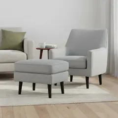 JUST HOME COLLECTION - Poltrona Sitial + Banqueta 77x92x83 cm Gris