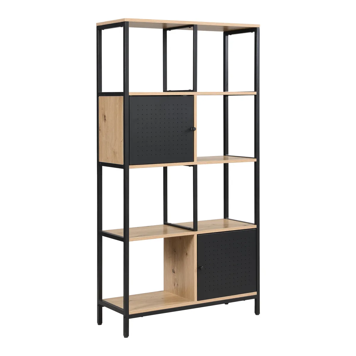 JUST HOME COLLECTION - Estante Melamina 4 Nivel(es) 80x154.5x30 cm Roble, negro