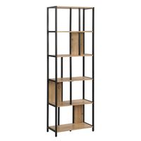 Estante Melamina 5 Nivel(es) 60x180x30 cm Roble, negro