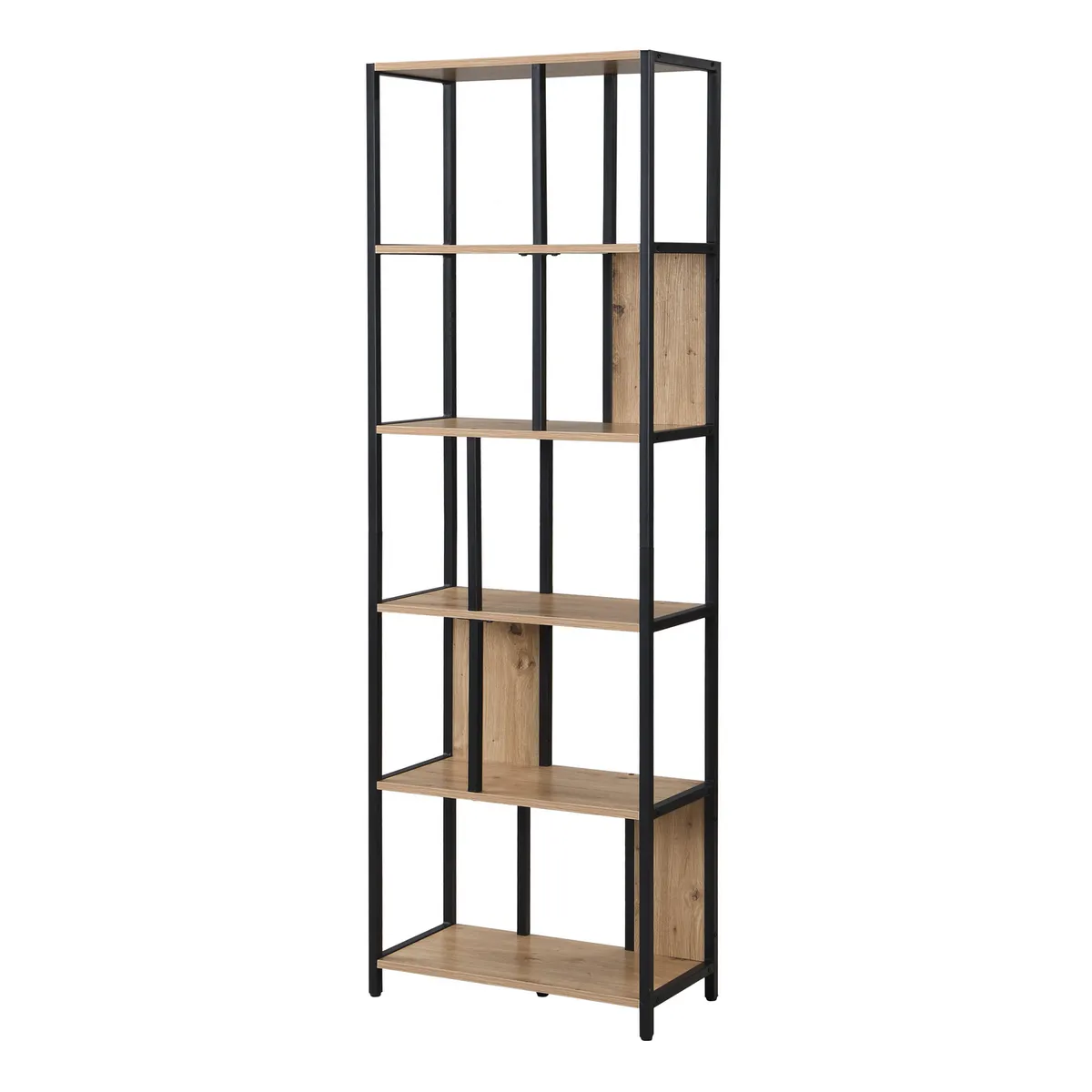 JUST HOME COLLECTION - Estante Melamina 5 Nivel(es) 60x180x30 cm Roble, negro