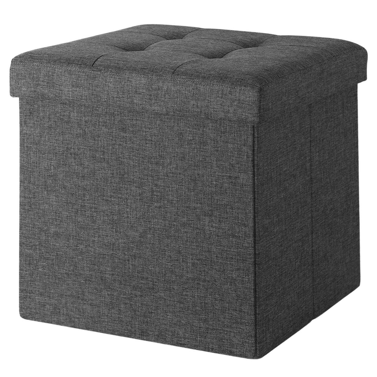 JUST HOME COLLECTION - Pouf plegable gris 38x38x38 cm