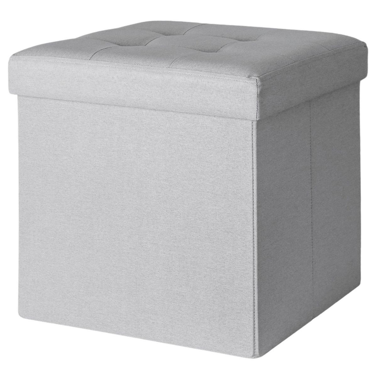 JUST HOME COLLECTION - Pouf plegable 38x38x38 cm Gris Claro