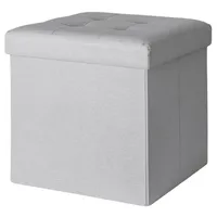 Pouf plegable 38x38x38 cm Gris Claro