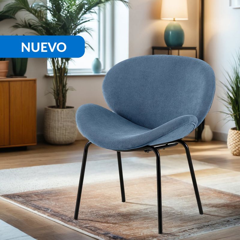 JUST HOME COLLECTION - Poltrona 1 cuerpo Bogarte 62x62x76 cm Azul