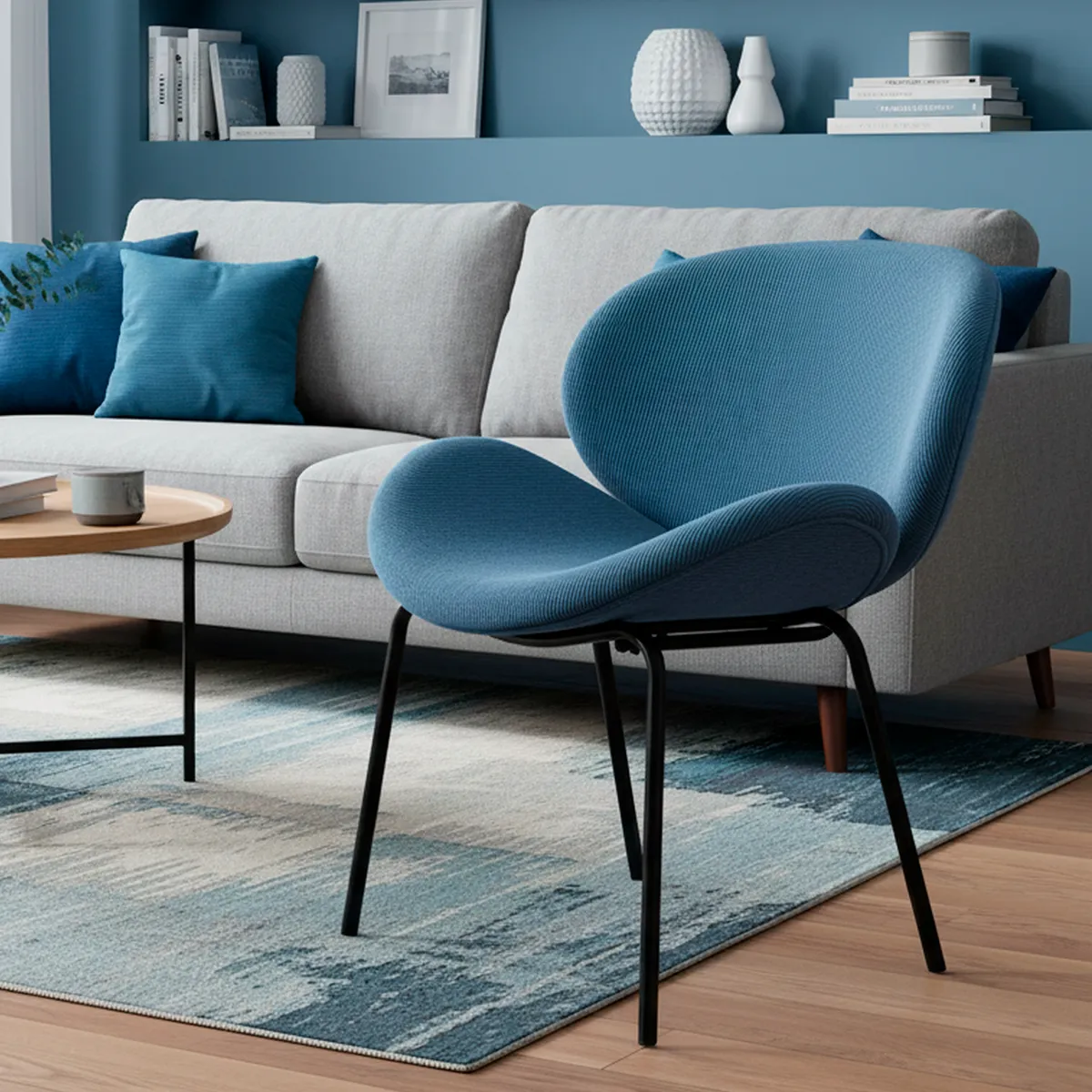 JUST HOME COLLECTION - Poltrona 1 cuerpo Bogarte 62x62x76 cm Azul