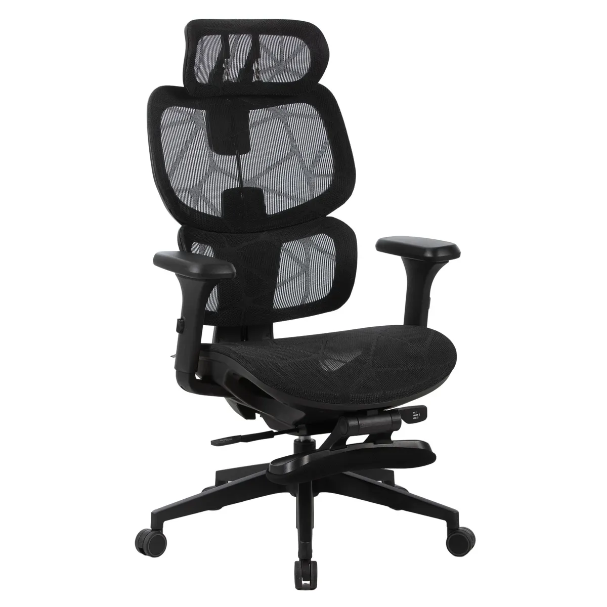 JUST HOME COLLECTION - Silla Escritorio Ergonómica Reposapiés Belisa Negro