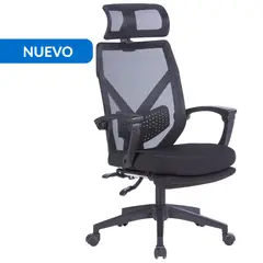 JUST HOME COLLECTION - Silla Escritorio Ergonómica Reposapiés Milano Negro