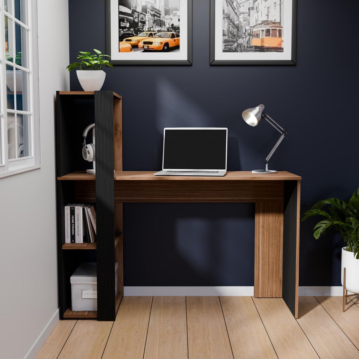 JUST HOME COLLECTION - Escritorio Lola Gales / Negro 120.9x115.1x42.2 cm