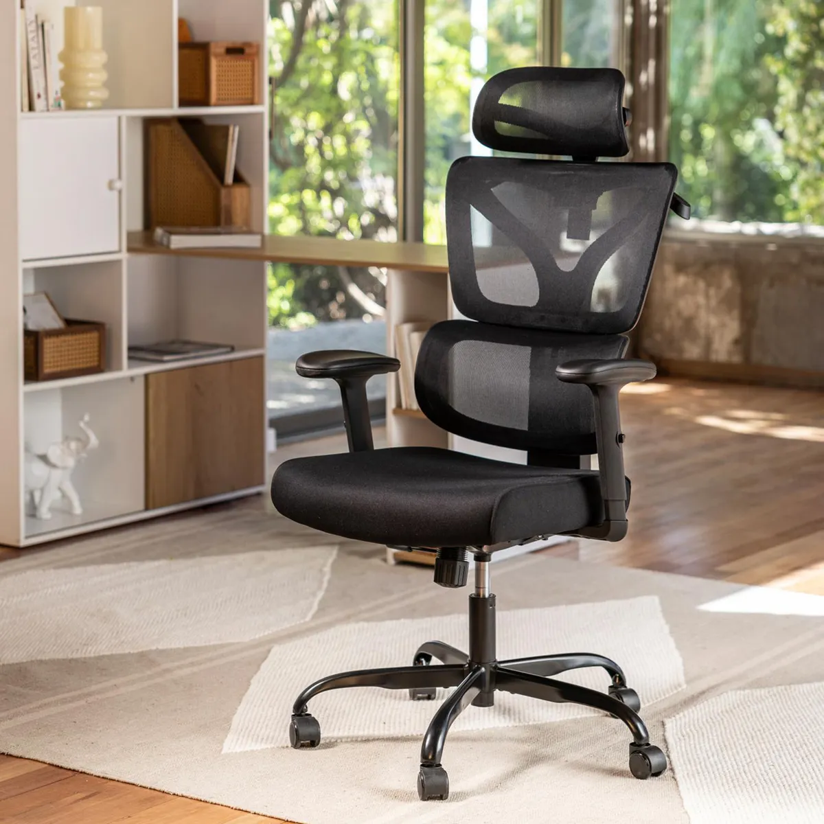 JUST HOME COLLECTION - Silla Escritorio Ergonómica Ejecutiva Ergonómica Melissa Negro