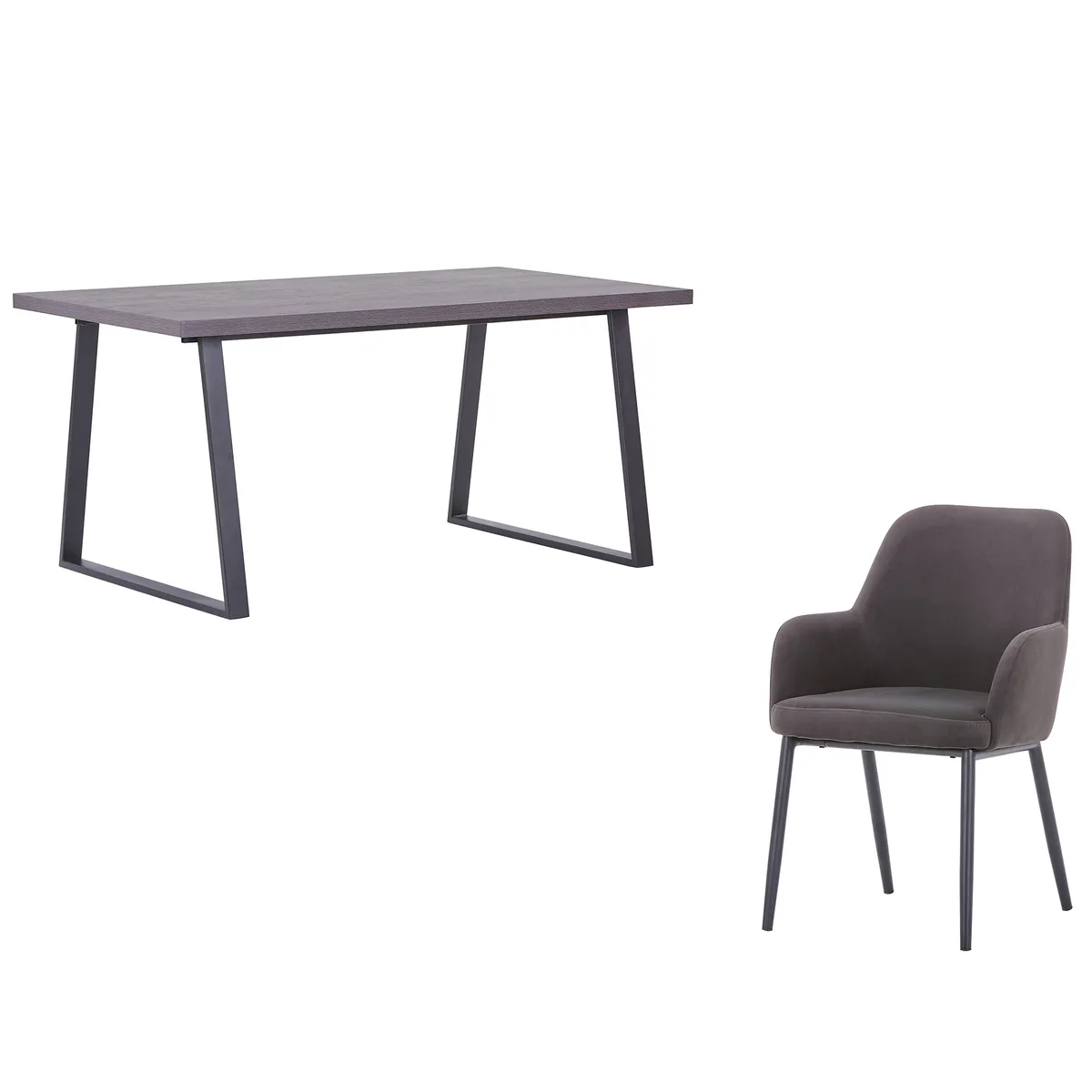 JUST HOME COLLECTION - Juego de Comedor Moorea 4 Sillas Mesa Rectangular 160x90x76cm Café oscuro