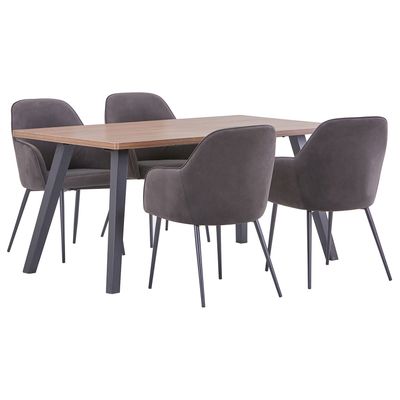 Imagen 2 del producto Juego de Comedor Aleria 4 Sillas Mesa Rectangular 160x90x76cm Café