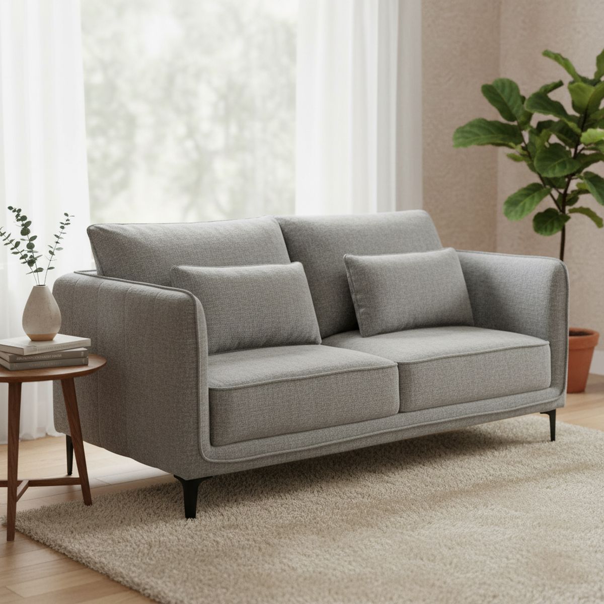 JUST HOME COLLECTION - Sofá 2 cuerpos Makula 160x88x84 cm Gris