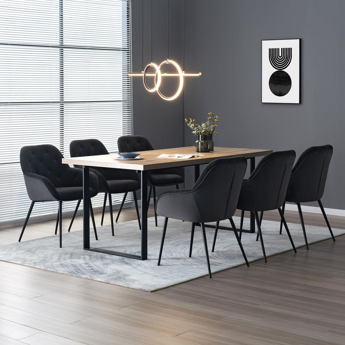 Juego de comedor Papeete 6 Sillas Mesa Rectangular 180x90x75cm Madera, marca JUST HOME COLLECTION - Foto Principal