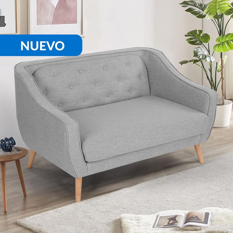 JUST HOME COLLECTION - Sofá 2 cuerpos Gaspare 131.5x78x84 cm Gris