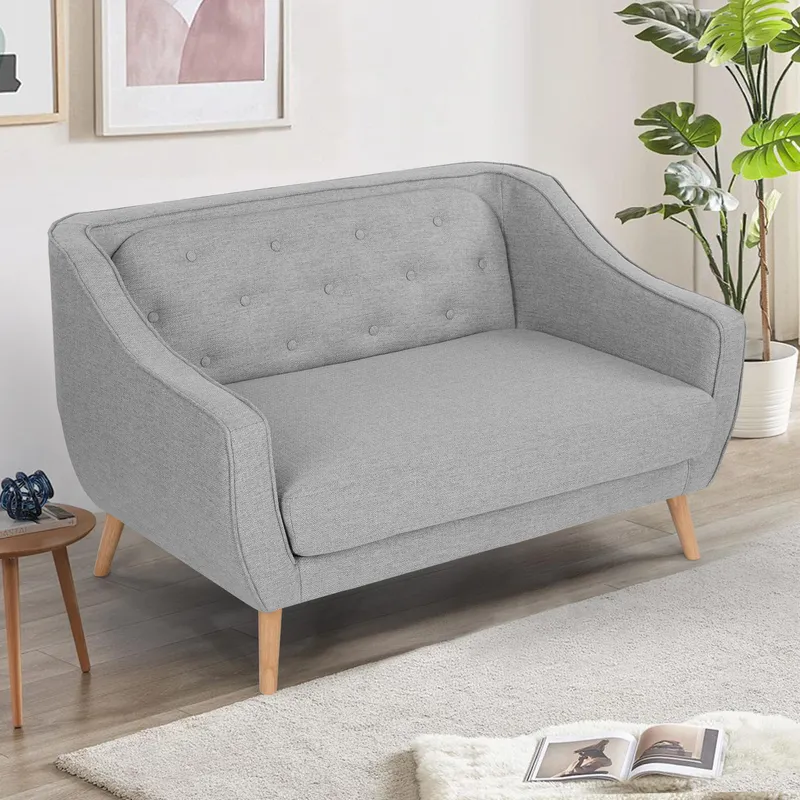 JUST HOME COLLECTION - Sofá 2 cuerpos Gaspare 131.5x78x84 cm Gris