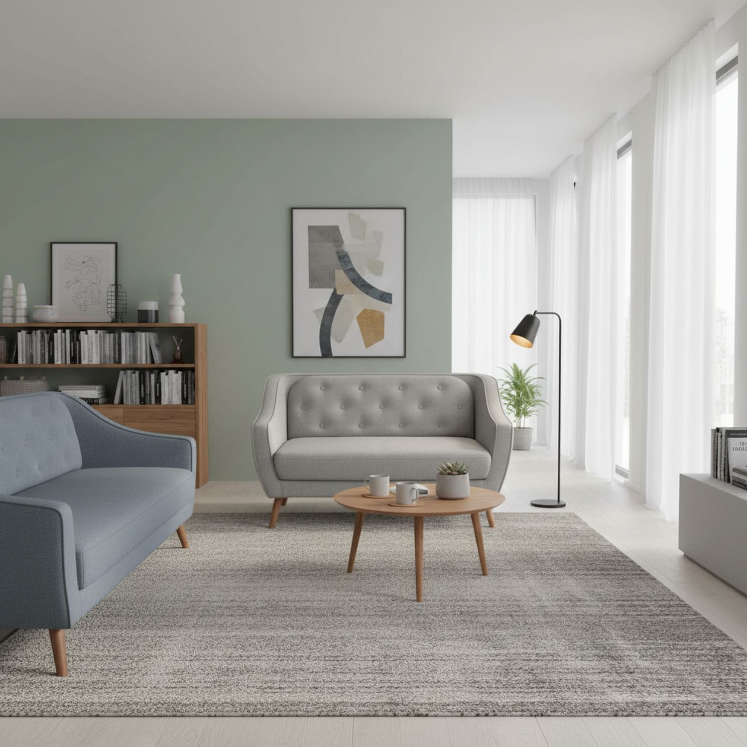 JUST HOME COLLECTION Sofá 2 cuerpos Gaspare 131.5x78x84 cm Gris