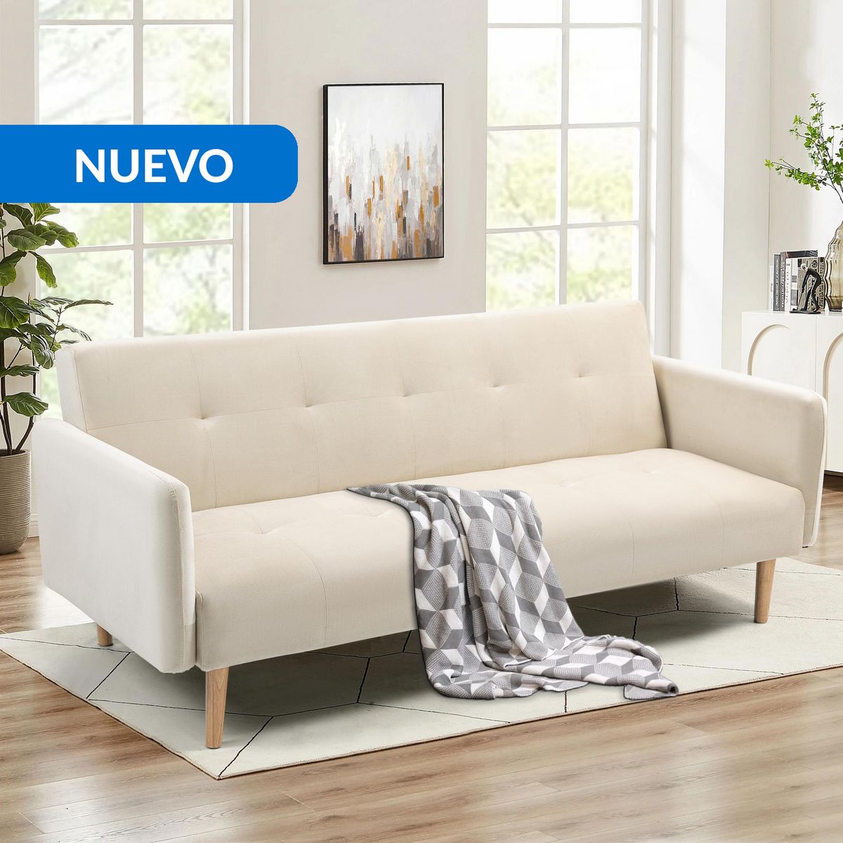 JUST HOME COLLECTION - Futón Maya Beige 199x78x86 cm