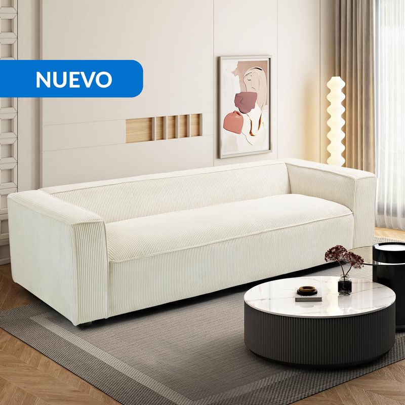 JUST HOME COLLECTION - Sofá 3 cuerpos Anaiel 232x64x94 cm Beige