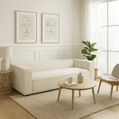 JUST HOME COLLECTION - Sofá 3 cuerpos Anaiel 232x64x94 cm Beige