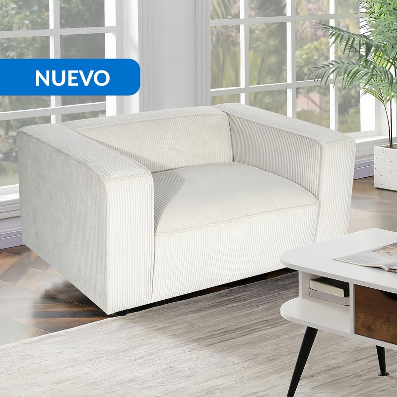 JUST HOME COLLECTION - Sofá 1 cuerpo Anaiel 128x64x94 cm Beige