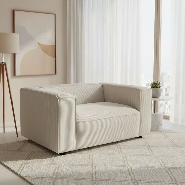 JUST HOME COLLECTION Sofá 1 cuerpo Anaiel 128x64x94 cm Beige