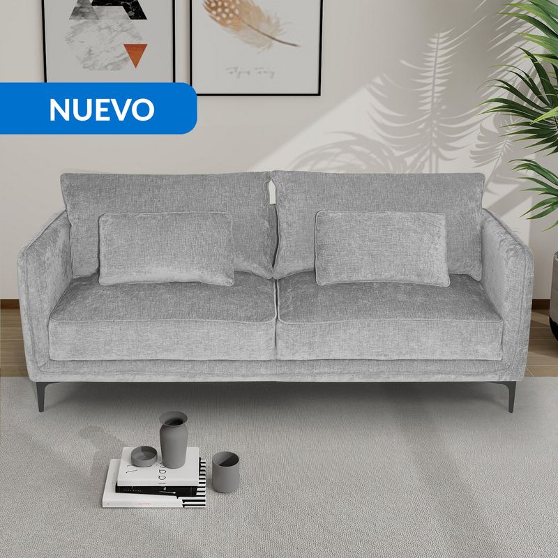 JUST HOME COLLECTION - Sofá 3 cuerpos Makula 194x88x84 cm Gris