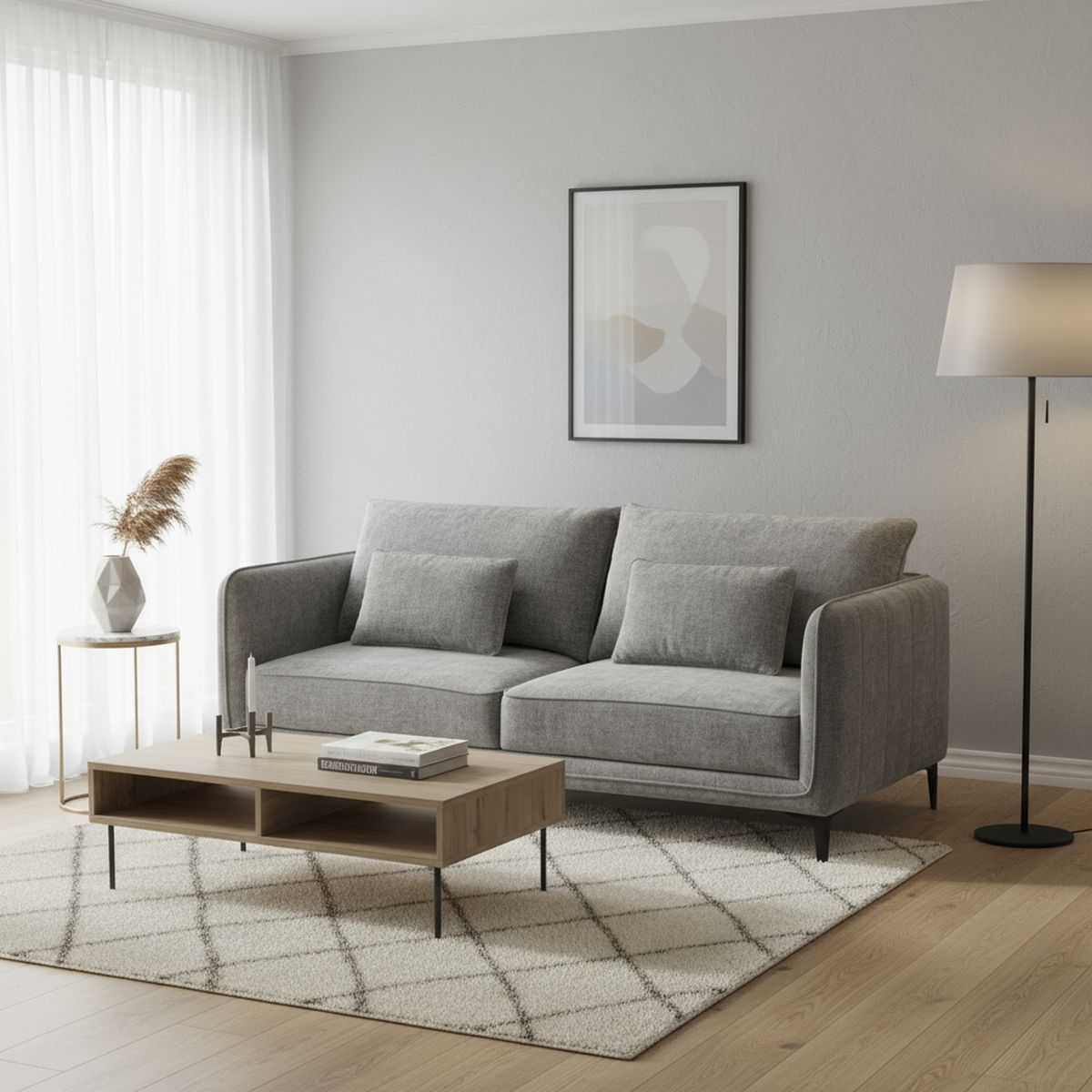 JUST HOME COLLECTION - Sofá 3 cuerpos Makula 194x88x84 cm Gris